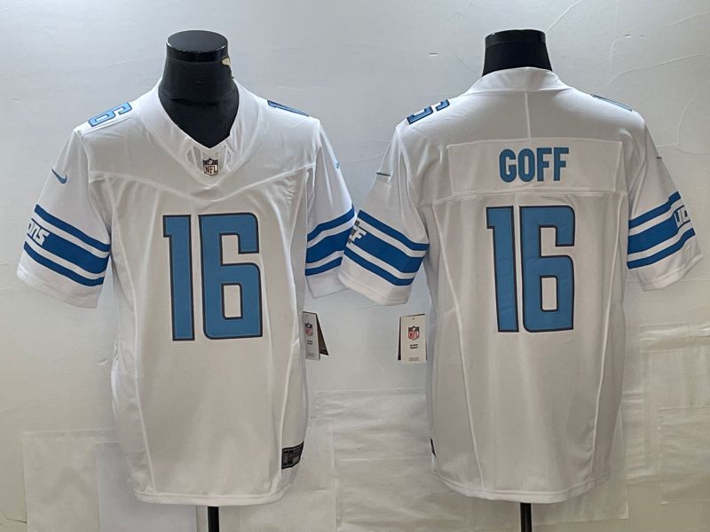 Men Detroit Lions #16 Jared Goff White 2023 Nike Vapor F.U.S.E. Limited NFL Jersey